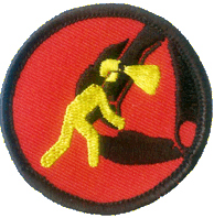 Caving, 50mm fun badge, red