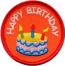 Happy Birthday, 50mm fun badge