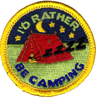I'd Rather be Camping, 50mm fun badge