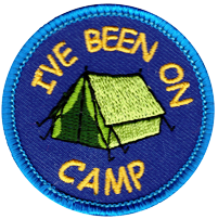 I've Been on a Camp, 50mm fun badge, Tent