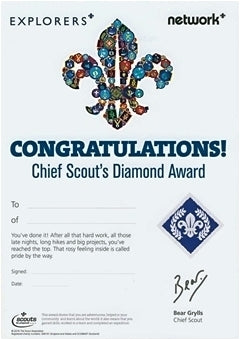 Chief Scouts Diamond Award Certificates, (Pack of 10) 2016