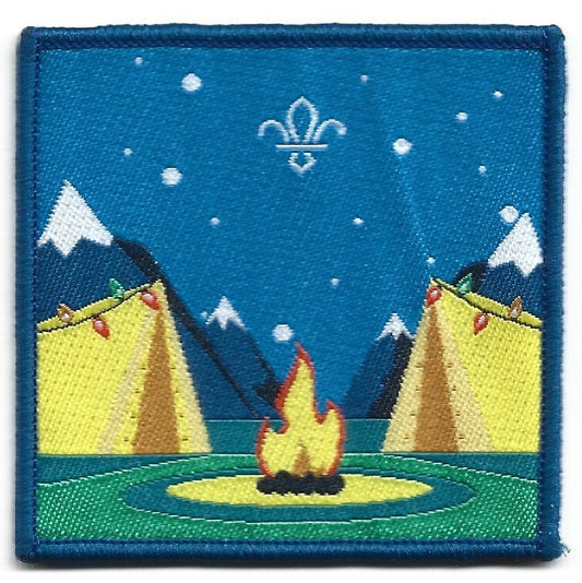 Winter Camp Fun Badge, Tent, Square