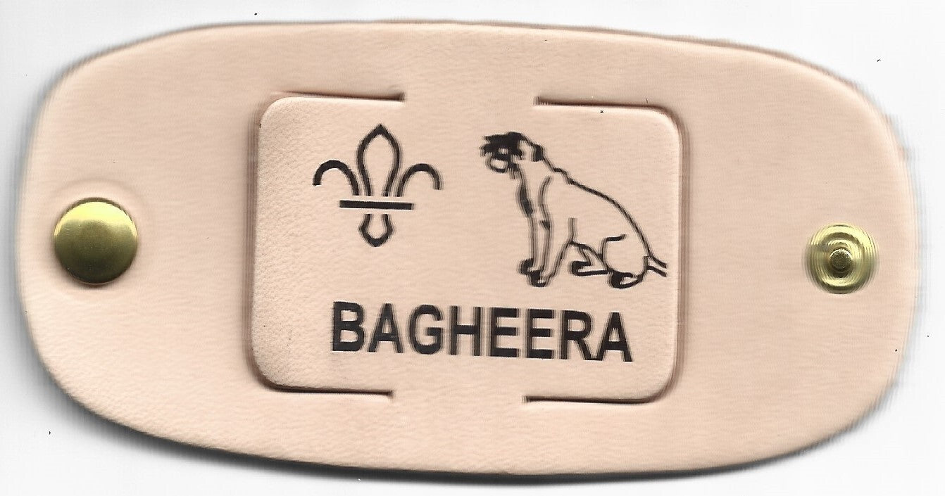 Bagheera Name Woggle, Natural, with Press stud