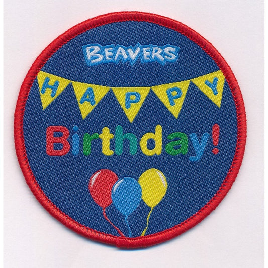 Beavers Happy Birthday, fun badge