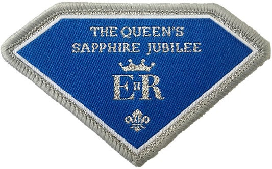 Queen's Sapphire Jubilee 7cm Fun Badge, 2017