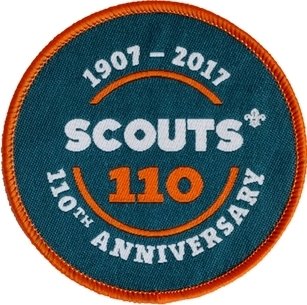 Scouts 110th Anniversary Fun Badge, 70mm dia.