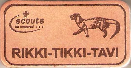 Rikki-Tikki-Tavi, Scouts Character Leather Name Badge, Natural