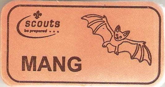 Mang, Scouts Character Leather Name Badge, Natural