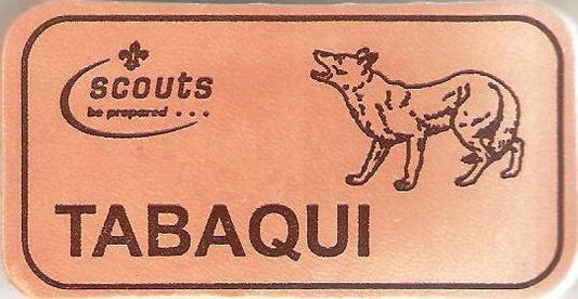 Tabaqui, Scouts Character Leather Name Badge, Natural