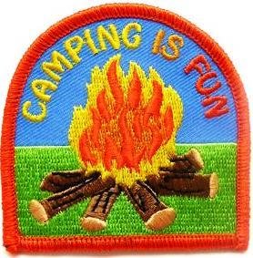 Camping is Fun, 75mm fun badge