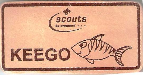 Keego, Scouts Character Leather Name Badge, Natural