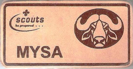 Mysa, Scouts Character Leather Name Badge, Natural