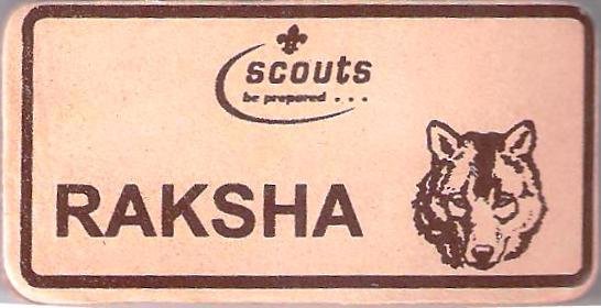 Raksha, Scouts Character Leather Name Badge, Natural