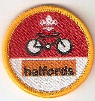 Cub Scout Cyclist Activity Badge, Halfords (orange background) OLD FDL