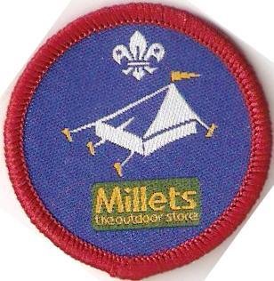 Scout Camper Activity Badge, Millets (Green background)