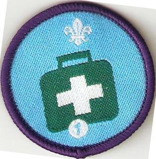 Emergency Aid Activity Badge Stage 1 (not Sponsored) OLD FDL dark green