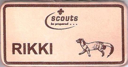 Rikki, Scouts Character Leather Name Badge, Natural