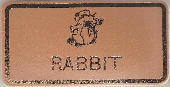 Rabbit, Beaver Leaders Leather Name Badge, Natural