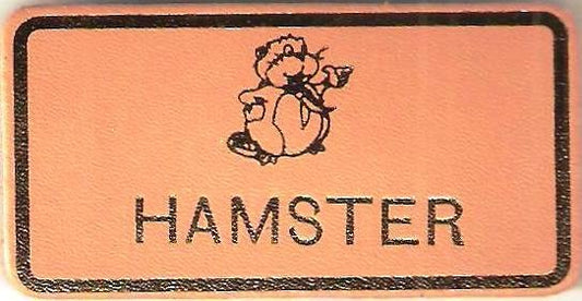 Hamster, Beaver Leaders Leather Name Badge, Natural