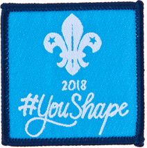 YouShape badge, Explorers 2018, 5cm square